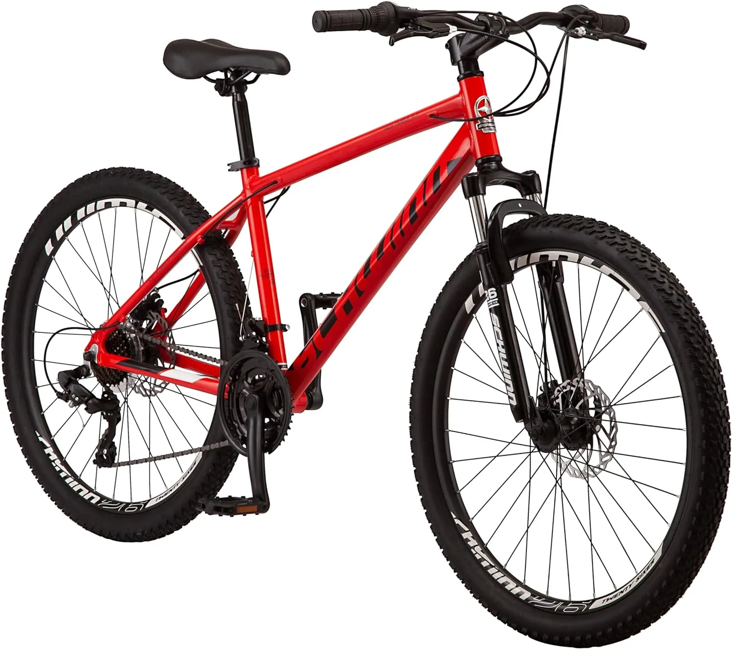 Schwinn High Timber Mountain Bike for Adult Youth Men Women Boys Girls, 24 to 29-Inch Wheels, 7 or 21-Speeds, Front Suspension, Aluminum and Steel Frame Options