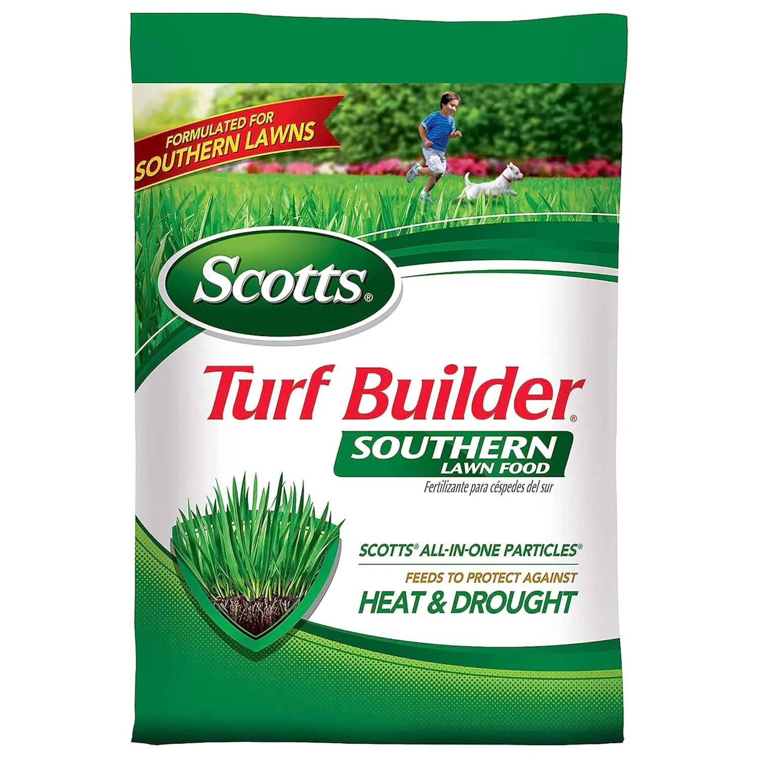 Scotts Turf Builder Southern Summer and Spring All-In-One Particle Heat and Drought Protection Lawn Food Granules for 15,000 Square Feet