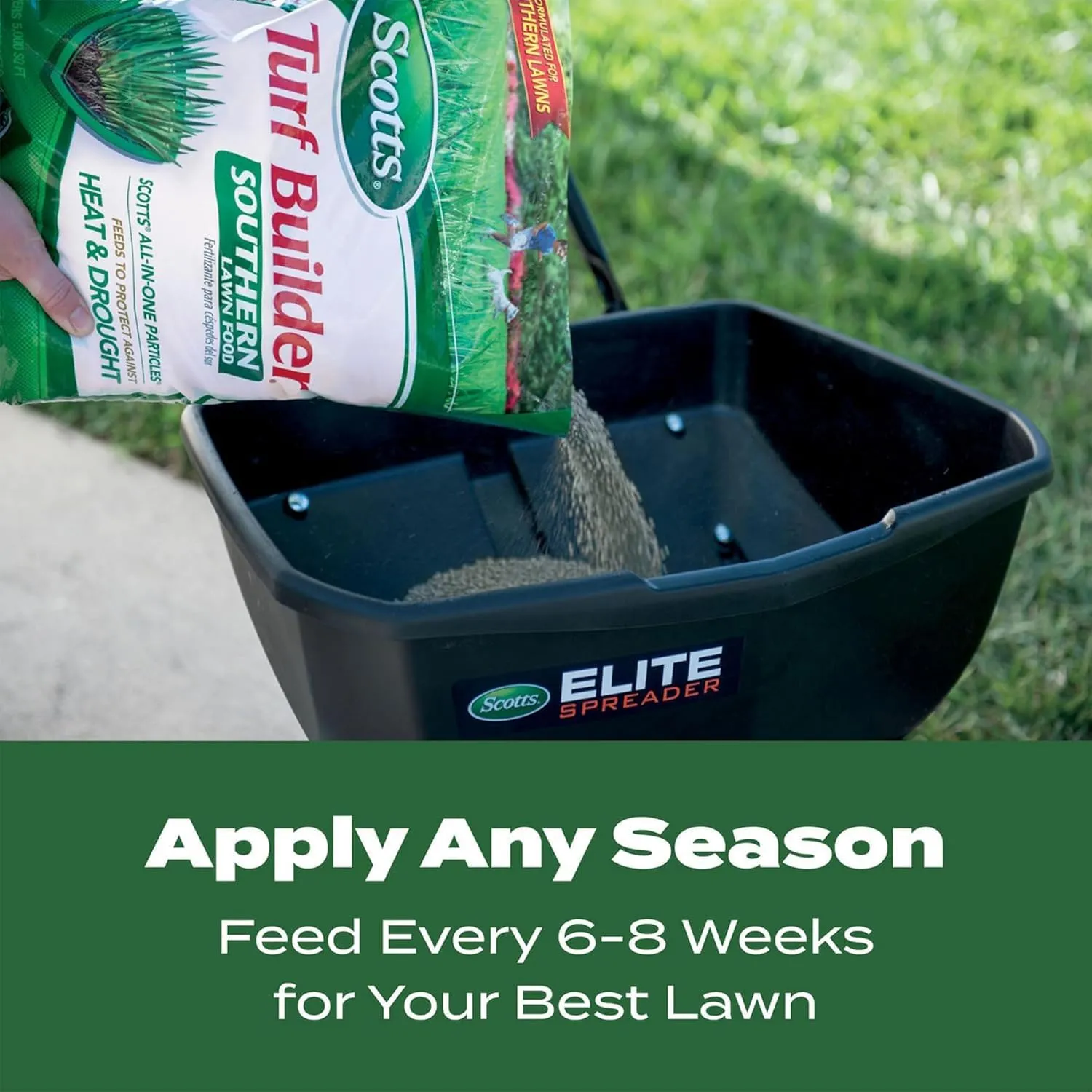 Scotts Turf Builder Southern Summer and Spring All-In-One Particle Heat and Drought Protection Lawn Food Granules for 15,000 Square Feet