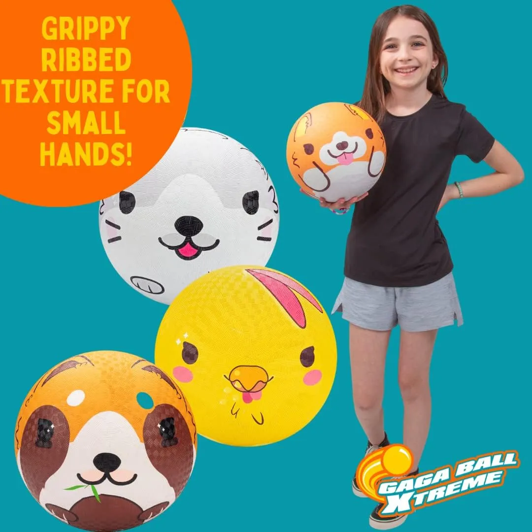 SCS Direct Gaga Ball Playground Balls (8.5 inches) w Air Pump- Durable Rubber Pack for Recess Dodgeball, Kickball, Gagaball Official Play & School -Fun Outdoor Toys & Gifts for Kids