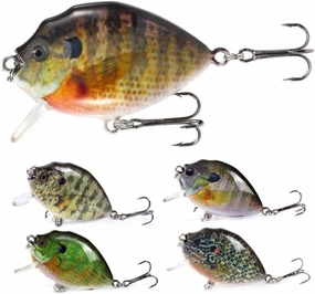 Sea Fishing Lures, 5PCS Fishing Lures 6cm 15g Mini Wobbler Fishing Lure Artificial Hard Bait Crankbait with Tackle Box for Fishing Tackle, Metal Sequins Spinner Fishing Lures, Fishing Lure Set