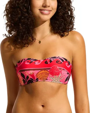 Seafolly Women's Standard Soft Cup Bustier Bandeau Bikini Top Swimsuit