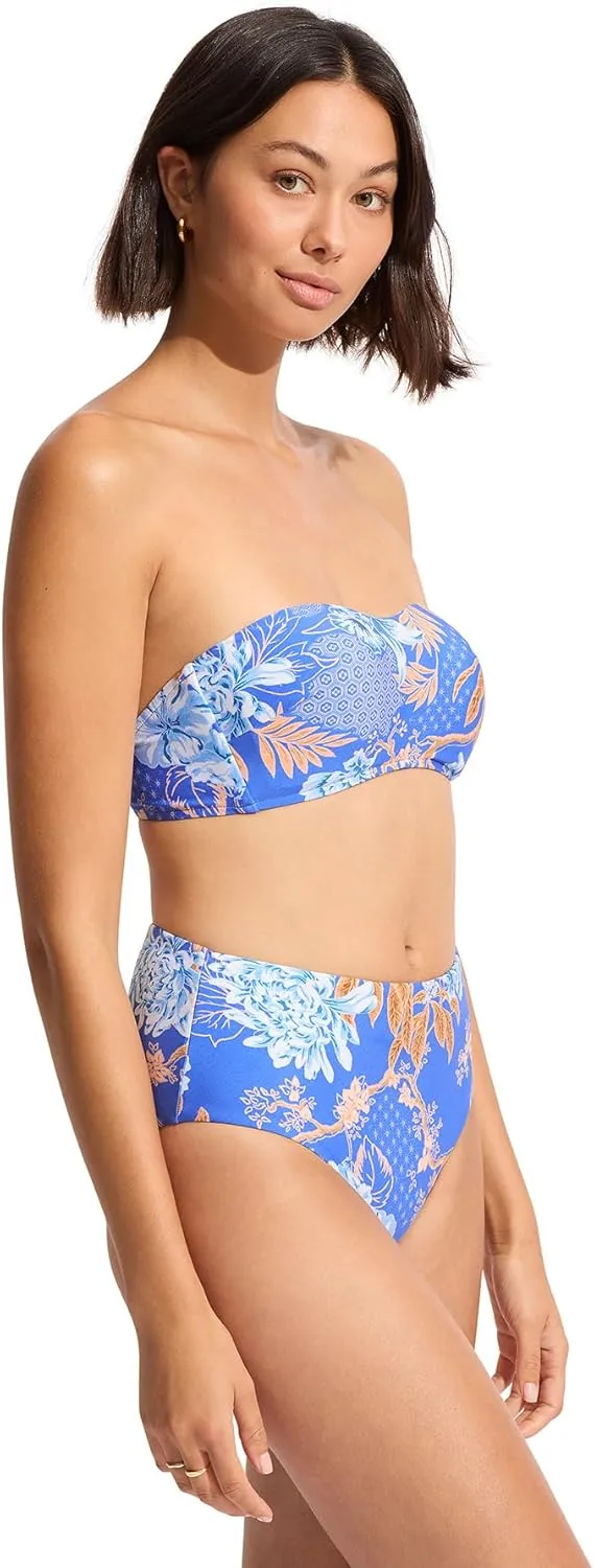 Seafolly Women's Standard Soft Cup Bustier Bandeau Bikini Top Swimsuit