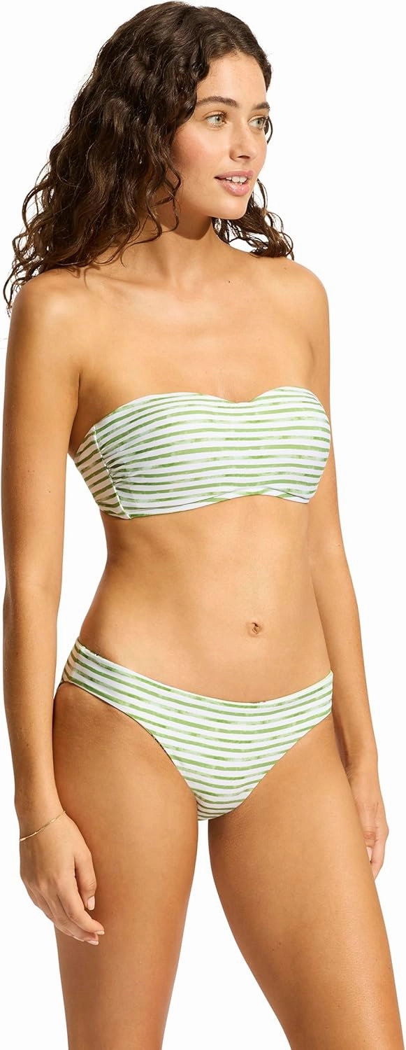 Seafolly Women's Standard Soft Cup Bustier Bandeau Bikini Top Swimsuit