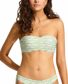 Seafolly Women's Standard Soft Cup Bustier Bandeau Bikini Top Swimsuit