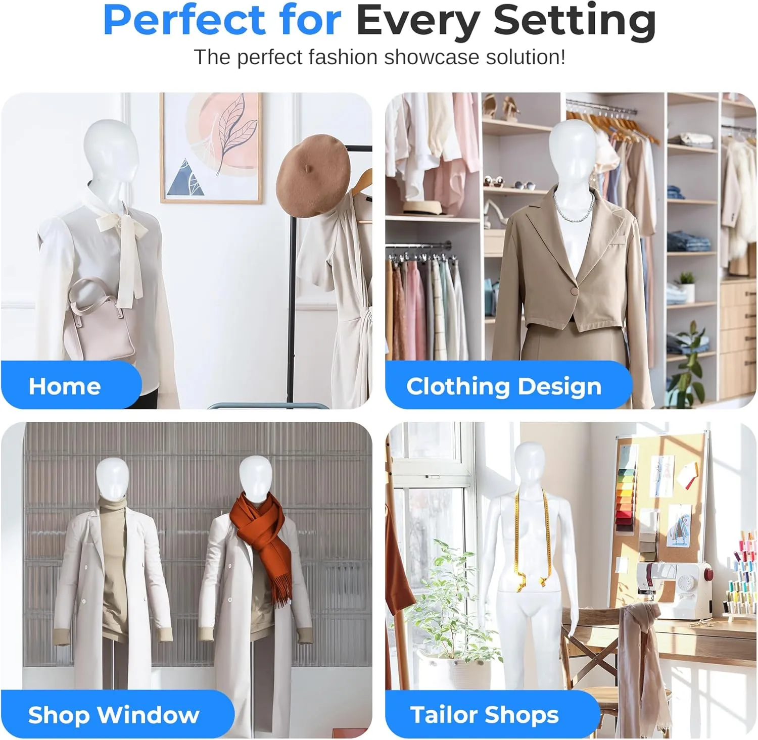 SereneLife 68.9" Tall Full-Body Female Mannequin with Adjustable Head, Flexible Limbs and Detachable Design, Perfect for Clothing Stores, Boutiques, Exhibitions and More