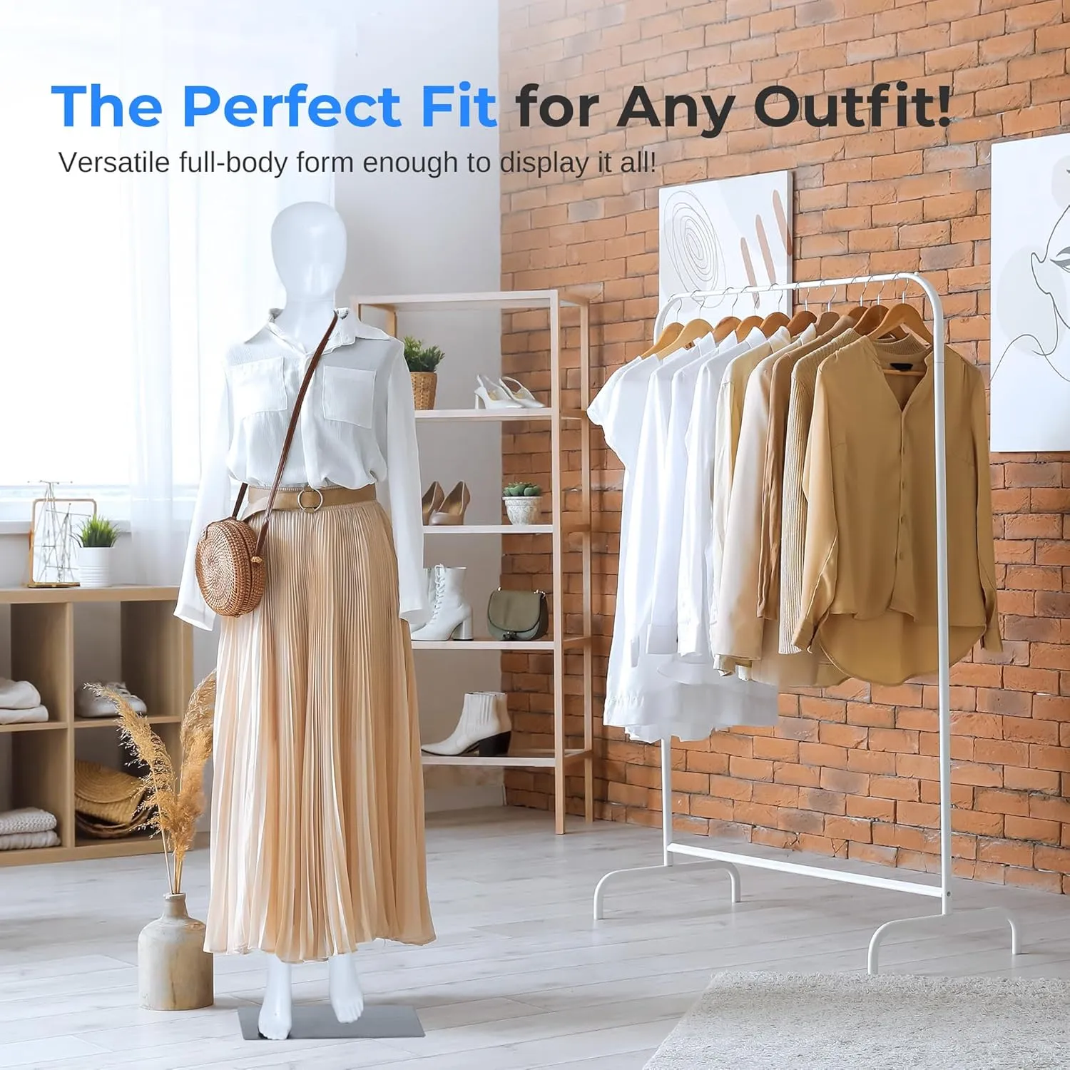 SereneLife 68.9" Tall Full-Body Female Mannequin with Adjustable Head, Flexible Limbs and Detachable Design, Perfect for Clothing Stores, Boutiques, Exhibitions and More