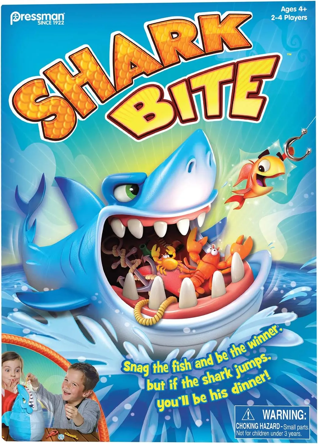 Shark Bite -- Roll the Die and Fish for Colorful Sea Creatures Before the Shark Bites Game! by Pressman Blue Sky, 5"