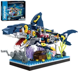 Shark Building Block Set, Ocean Building Set, Cool Mechanical Rotatable Shark Toys, Birthday Creative Ideas Gifts for Kids Adults (499 Pcs)