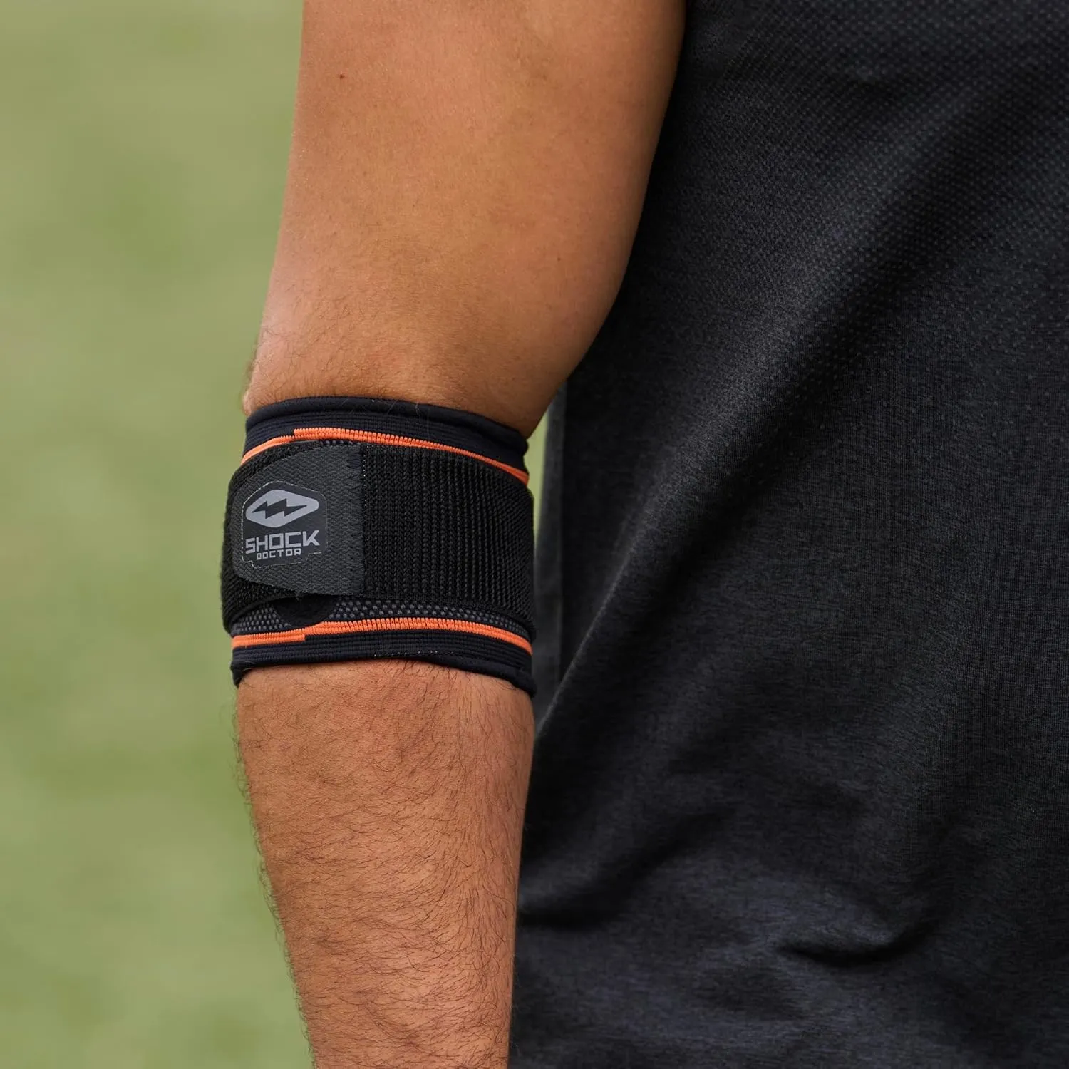 Shock Doctor Compression Knit Tennis/Golf Elbow Sleeve with Gel Support and Strap