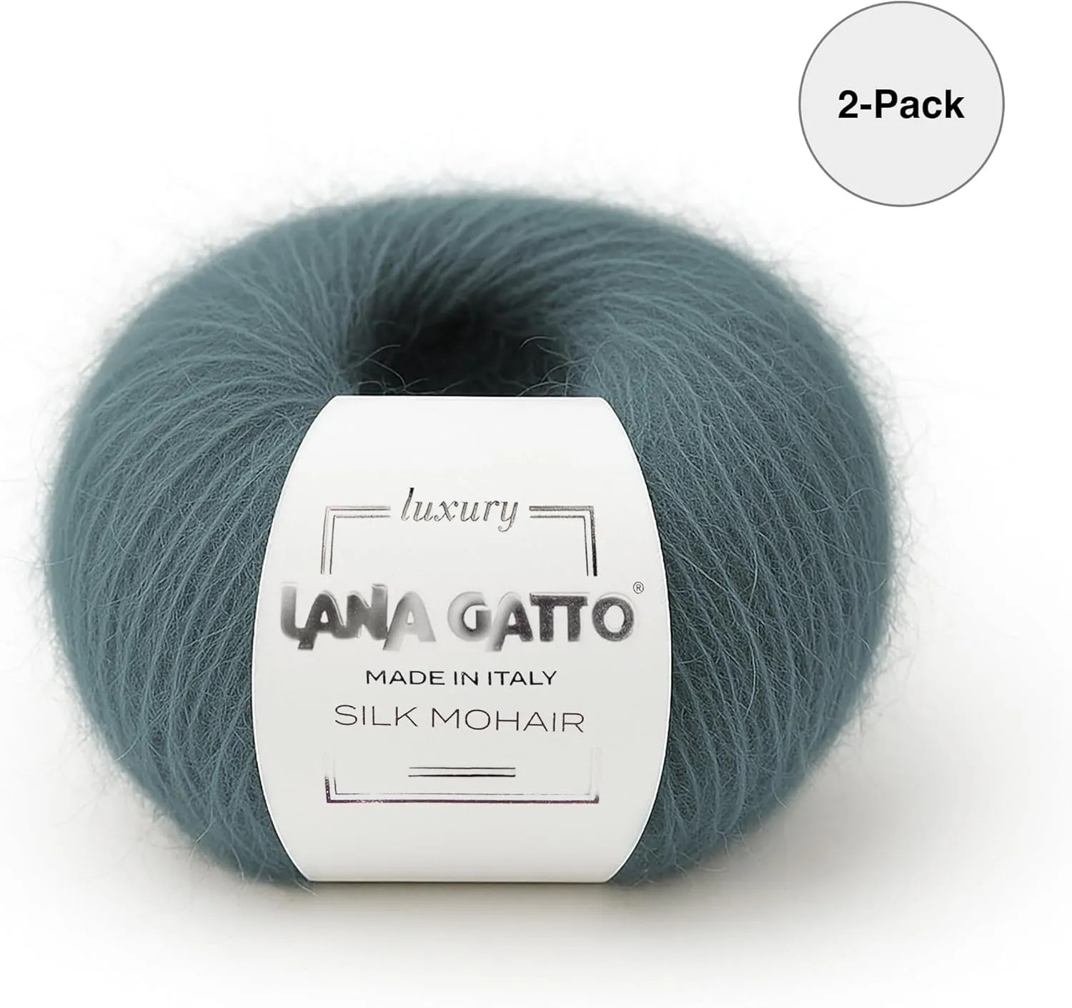 Silk Mohair Luxury Yarns, Premium and Soft Blend for Knitting, Made in Italy (Green - 30486, 2)
