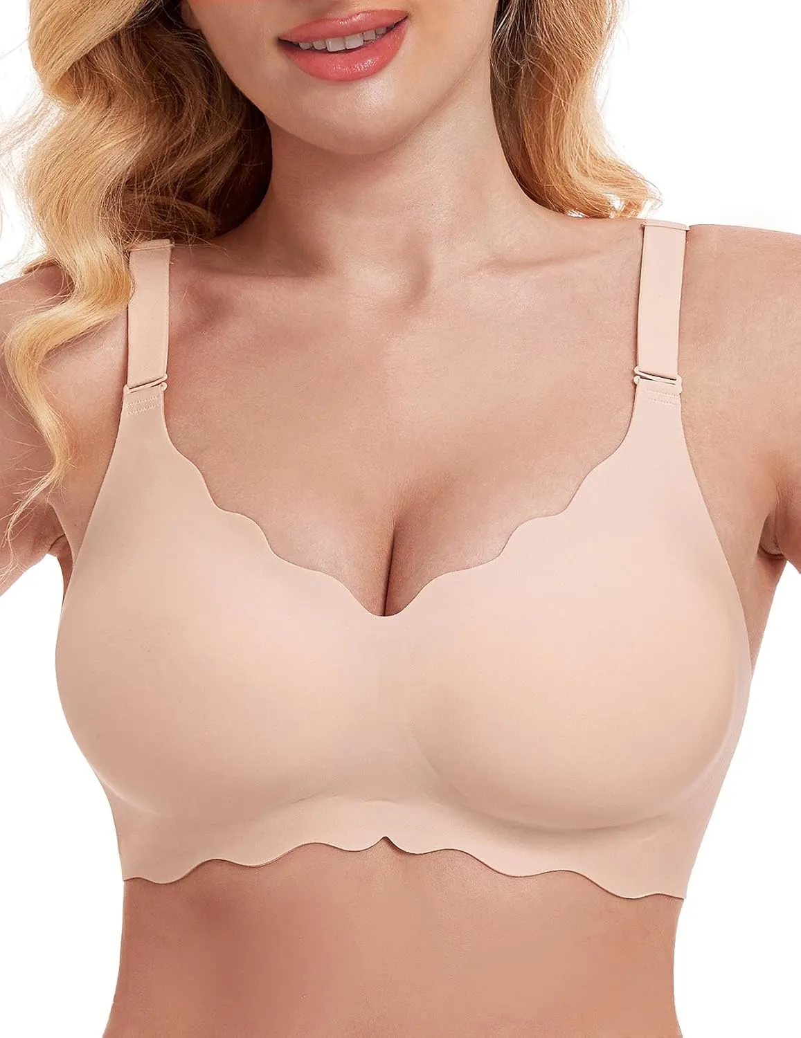 Silky Bras for Women No Underwire Floral Design Bralettes for Women Wireless T Shirt Bra Ultra Soft with Extender