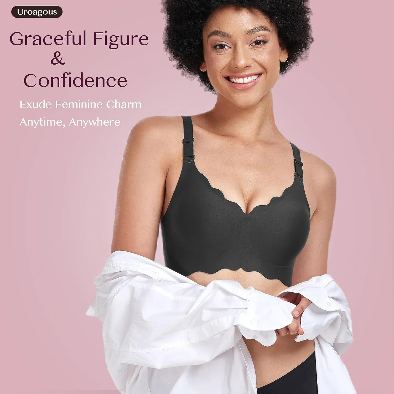 Silky Bras for Women No Underwire Floral Design Bralettes for Women Wireless T Shirt Bra Ultra Soft with Extender
