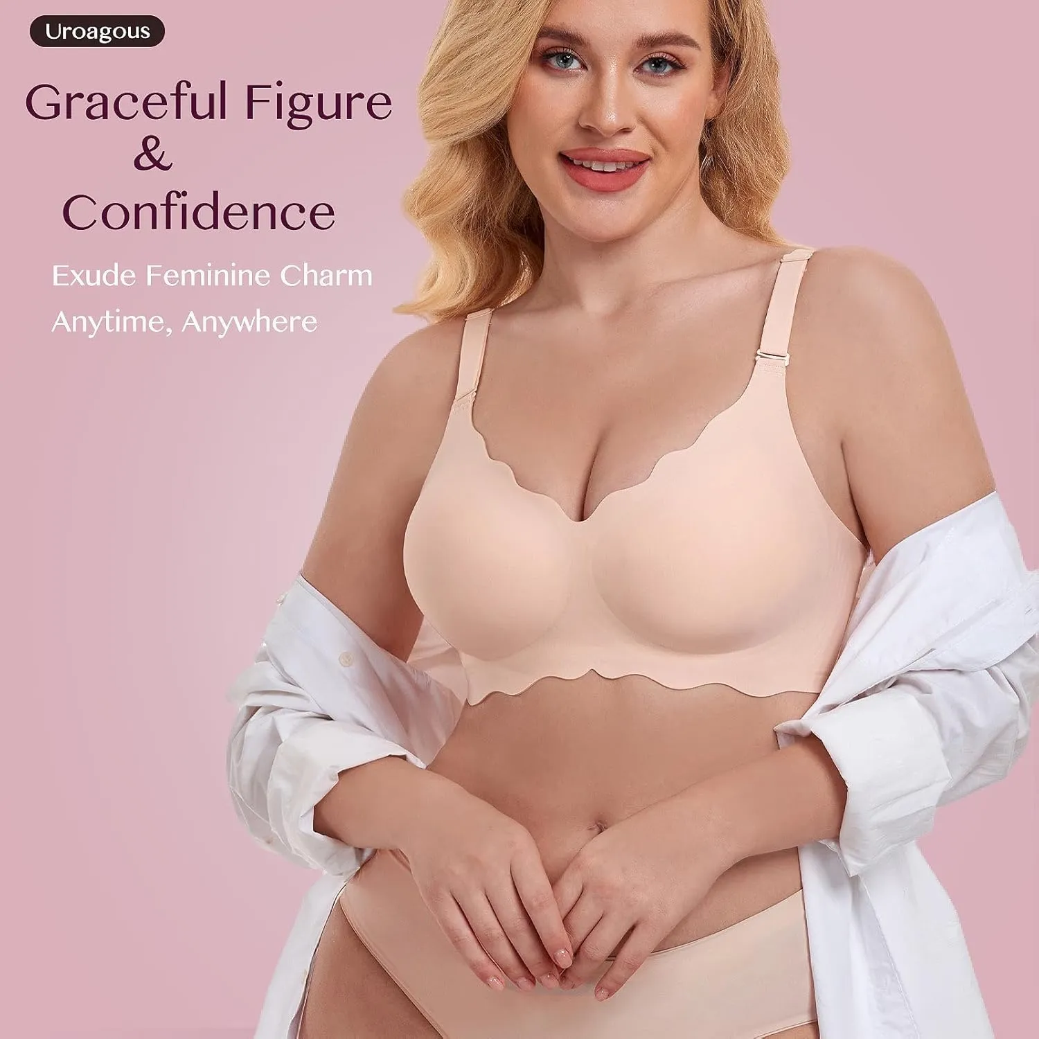Silky Bras for Women No Underwire Floral Design Bralettes for Women Wireless T Shirt Bra Ultra Soft with Extender