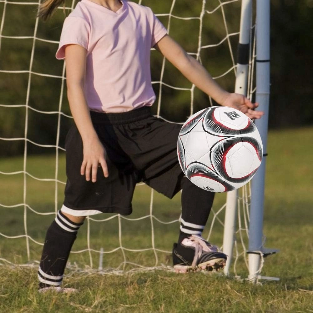 Size 5 Soccer Ball, Double Layer Anti Explosion PVC Leather, Official Match Ball and Adults Teaching Soccer