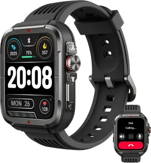 SKG Smart Watch for Men Women, 1.8" Men's Military Smartwatch for Android iPhone with Alexa Built-in, IP68 Waterproof, Fitness Tracker with 100  Sports, R8
