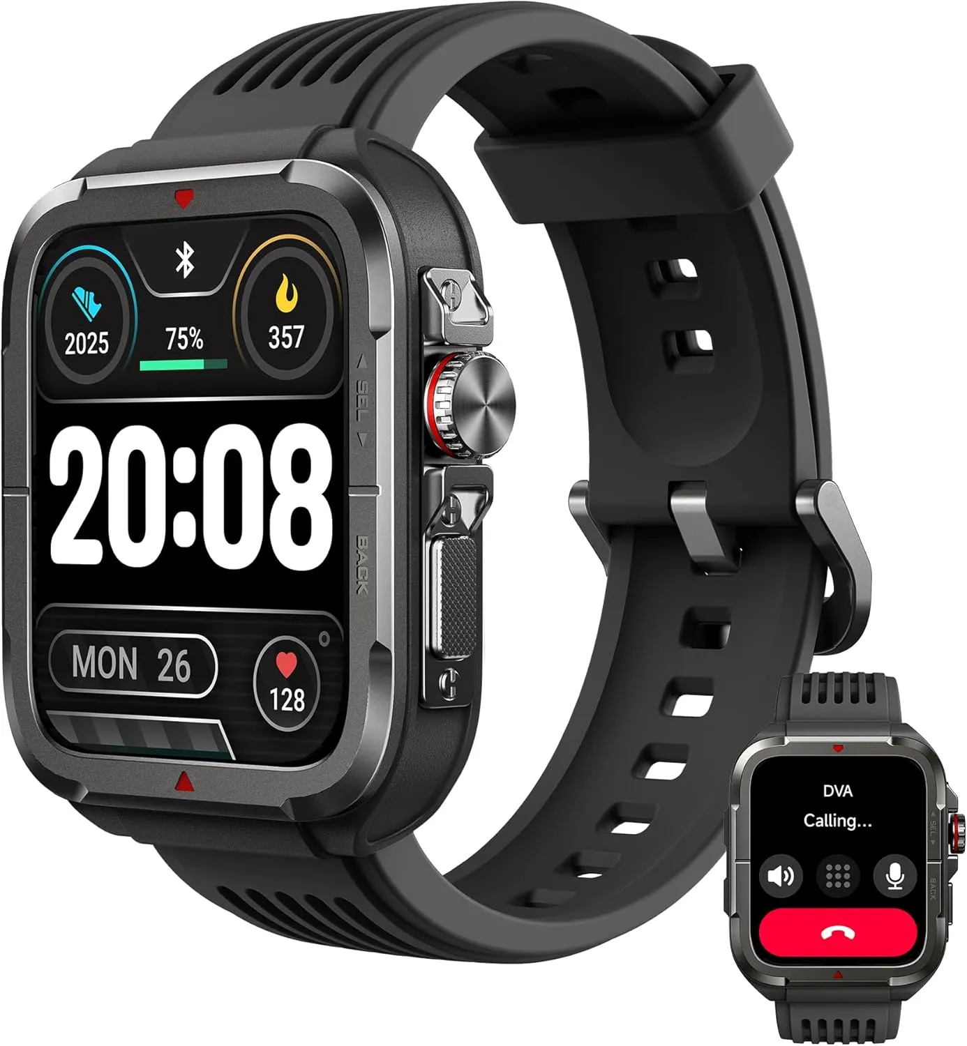 SKG Smart Watch for Men Women, 1.8" Men's Military Smartwatch for Android iPhone with Alexa Built-in, IP68 Waterproof, Fitness Tracker with 100  Sports, R8