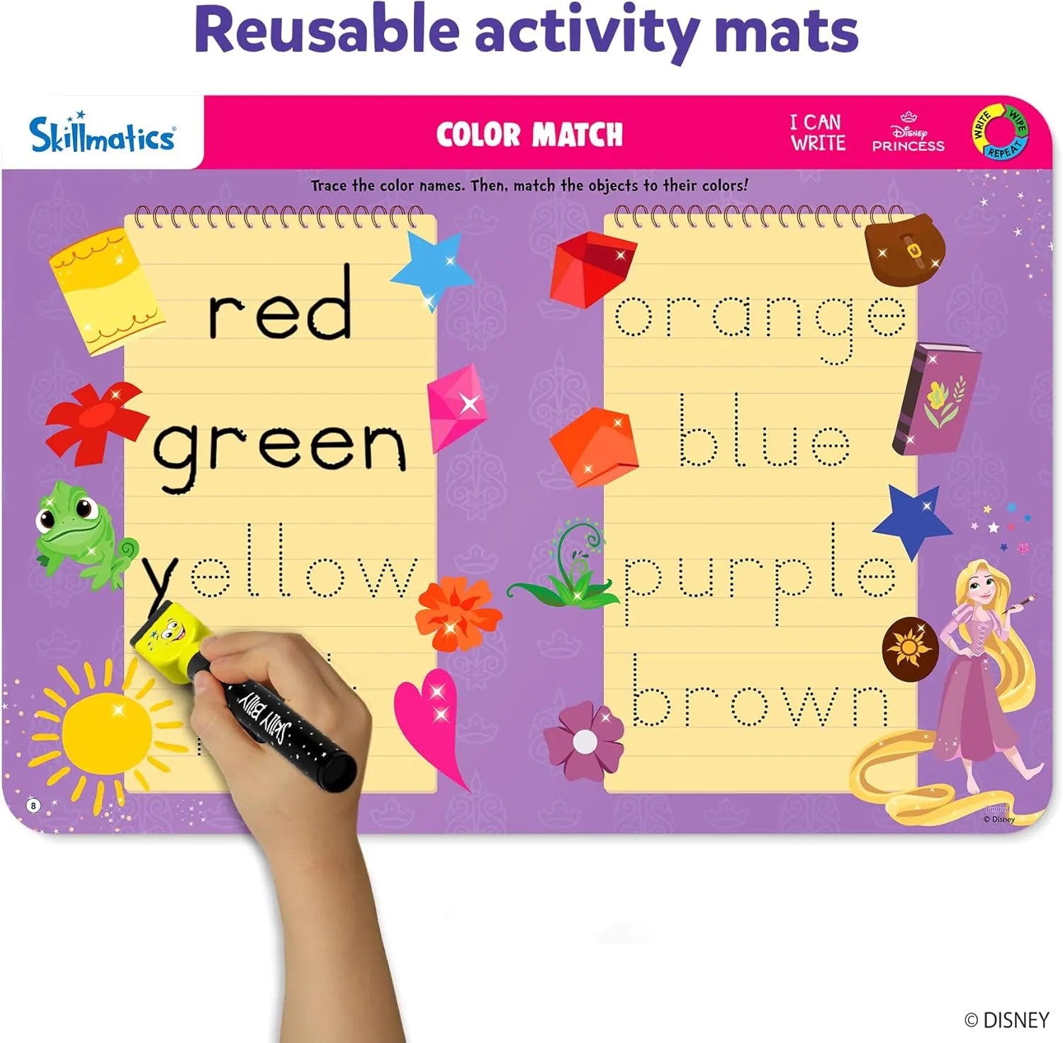 Skillmatics I Can Write Disney Princess - Reusable Preschool Learning Activities, Educational Toy and Game, Back to School Supplies, Gifts for Students, Kids, Toddlers Ages 3, 4, 5, 6