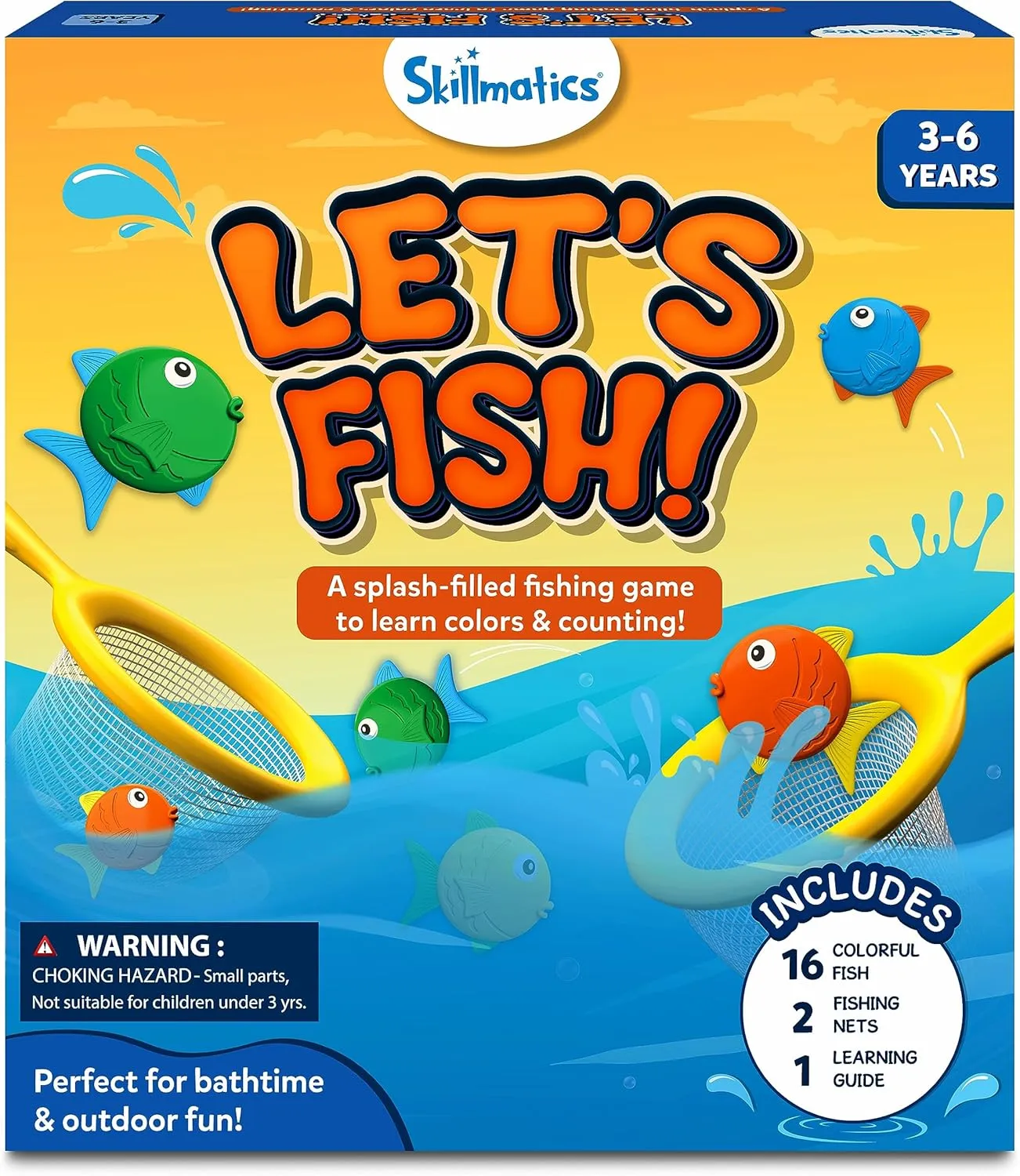Skillmatics Outdoor & Bath Toys - Let's Fish, Fishing Game, Toddler Toys, Learn Colors & Counting, Pool Toys for Kids, Gifts for Boys & Girls Ages 3, 4, 5, 6