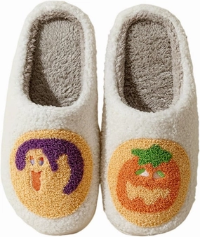Slippers for Womens Mens Cut Retro Plush Soft Memory Foam House Shoes