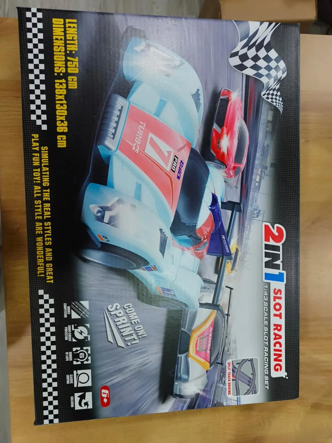 Slot Car Race Track Sets with 4 Slot Cars,2 in 1 Electric Race Car Track,Dual Racing Game Lap Counter Circular Overpass Track,Battery or Electric Car Track,Gifts Toys for Boys Kids Age 6 7 8-12