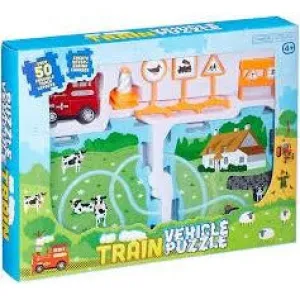 Slot together train set vehicle puzzle