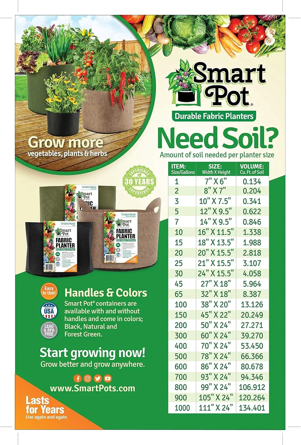 SMART POT 30-Gallon Soft-Sided Container, Tan (Pack of 2)