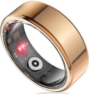 Smart Ring Health Tracker for Women Men, Sleep Tracker with Heart Rate and Blood Oxygen, Fitness Ring for Activity Monitoring, 15 Days Battery, No Subscription, Titanium Alloy(Rose Gold, #12)