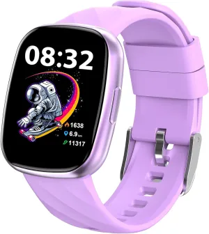 Smart Watch for Kids, Fitness Tracker with Pedometer, 100  Sport Modes, Heart Rate, Sleep Monitor, Spo2, Calorie Step Counter, Fitness Watch 1.75"HD, Birthday Gifts for Girls Boys Teens 5-16 Purple