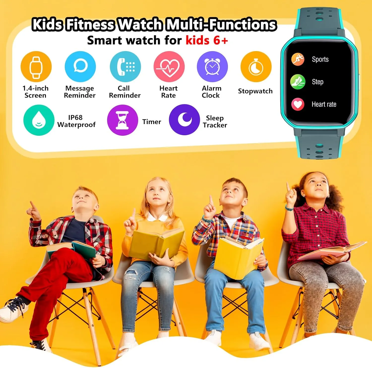 Smart Watch for Kids Teens, No Phone Needed Fitness Tracker Boy Girls Watch with 19 Sport Modes, Pedometer, Sleep Monitor, Kids Watch Birthday Gifts Toy Gift for Girls Boys 6-16 (Green)