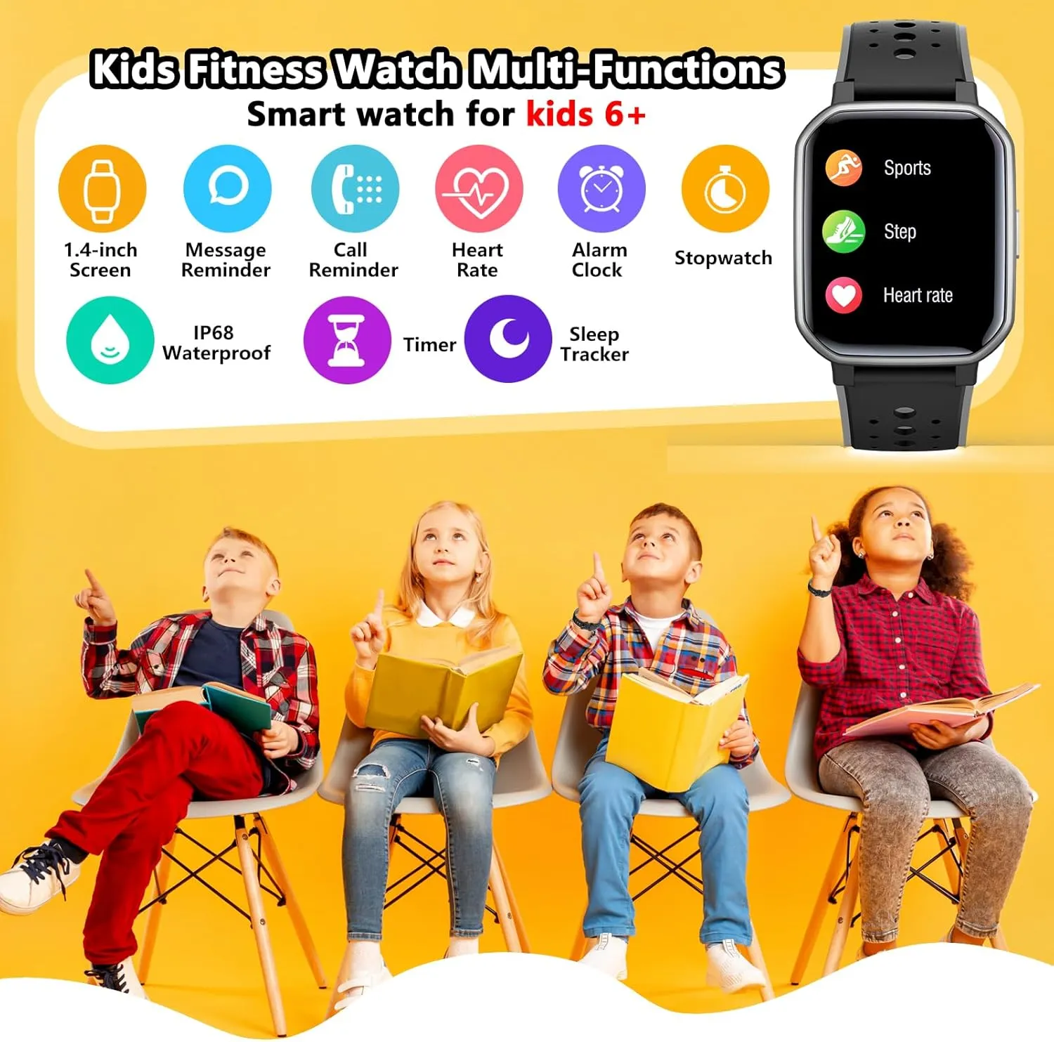 Smart Watch for Kids Teens, No Phone Needed Fitness Tracker Boy Girls Watch with 19 Sport Modes, Pedometer, Sleep Monitor, Kids Watch Birthday Gifts Toy Gift for Girls Boys 6-16 (Silver)