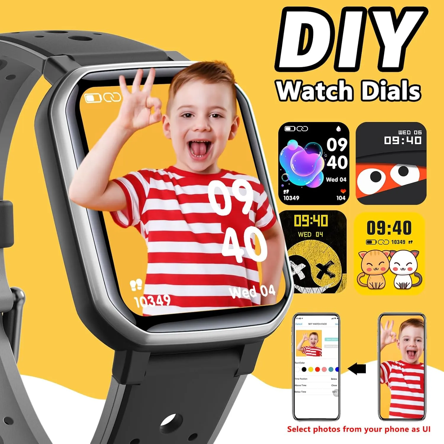 Smart Watch for Kids Teens, No Phone Needed Fitness Tracker Boy Girls Watch with 19 Sport Modes, Pedometer, Sleep Monitor, Kids Watch Birthday Gifts Toy Gift for Girls Boys 6-16 (Silver)