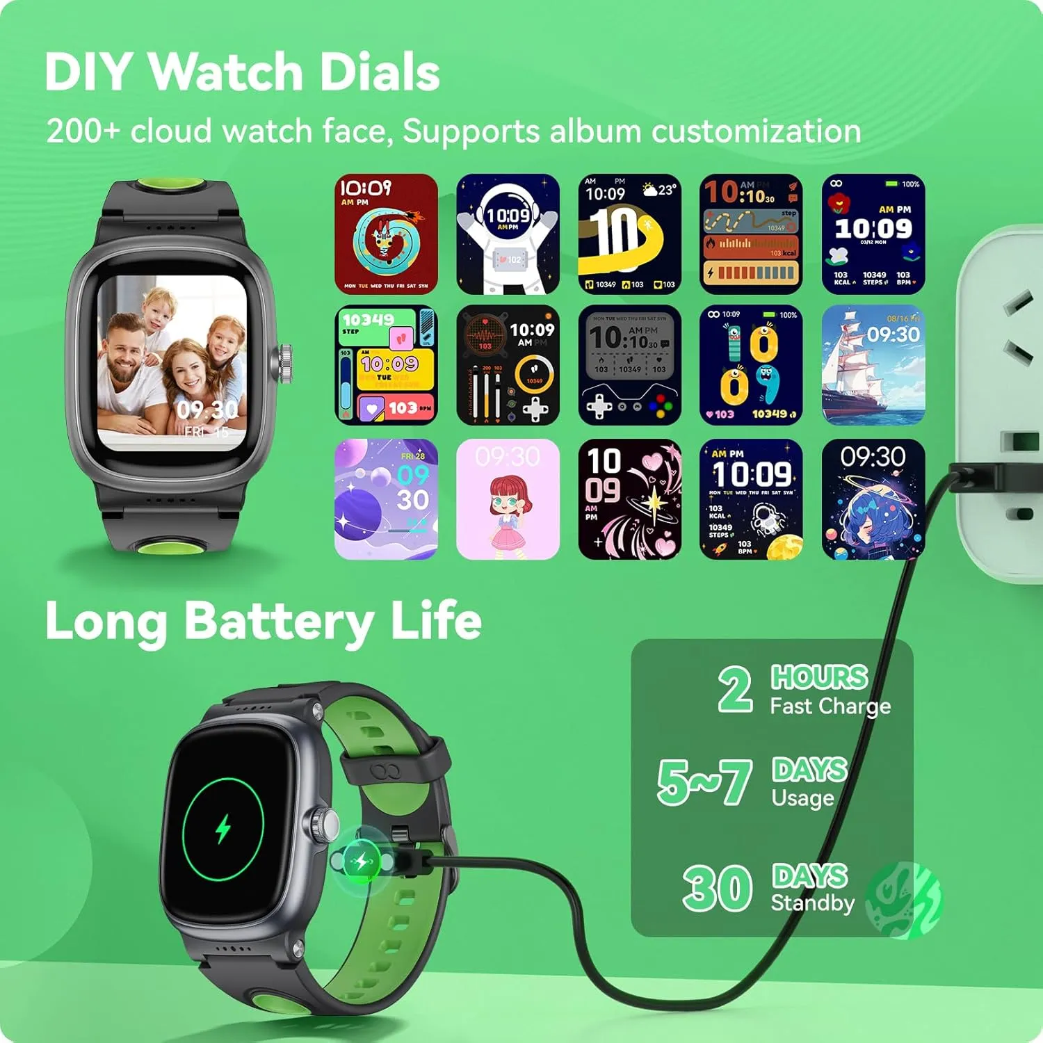 Smart Watch for Kids with Heart Rate Sleep Monitor, Games/Alarm/IP68 Waterproof Smart Watch for Boys Girls, Step Calorie Pedometer Activity Tracker, Kids Fitness Watch Birthday Gifts for Aged 4-16