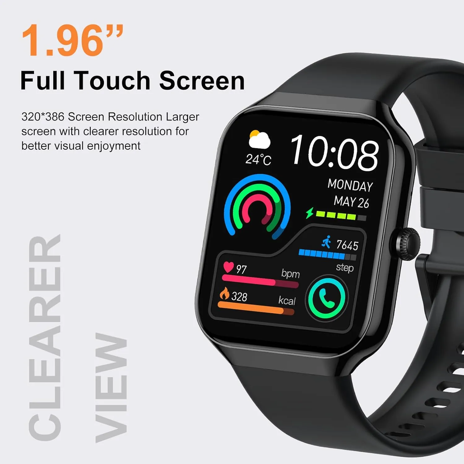 Smart Watch for Men Women, 1.96"HD Smartwatch (Answer/Make Call) with Heart Rate/Sleep Monitor/Spo2/Pedometer, 2025 New Fitness Watch 113  Sport Modes, IP68 Waterproof Activity Tracker for Android iOS