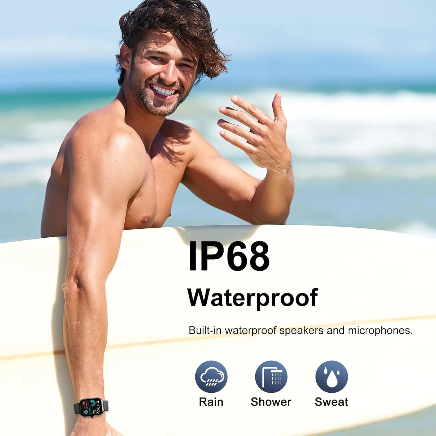 Smart Watch for Men Women, 1.96"HD Smartwatch (Answer/Make Call) with Heart Rate/Sleep Monitor/Spo2/Pedometer, 2025 New Fitness Watch 113  Sport Modes, IP68 Waterproof Activity Tracker for Android iOS