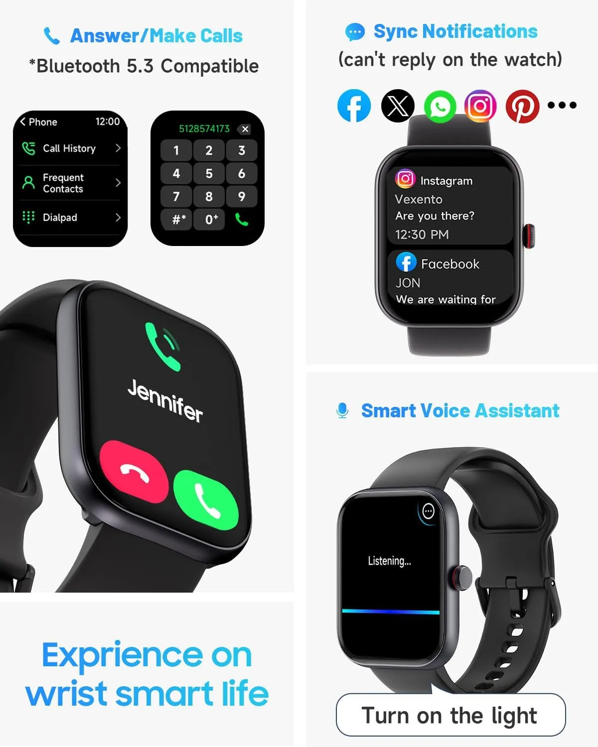 Smart Watch for Men Women, Alexa Built-in, Answer/Make Calls, 1.91" HD Screen Fitness Watch, IP68 Waterproof, 100 Sports, Heart Rate Monitor, Sleep Tracker, Smartwatch Compatible Android iOS