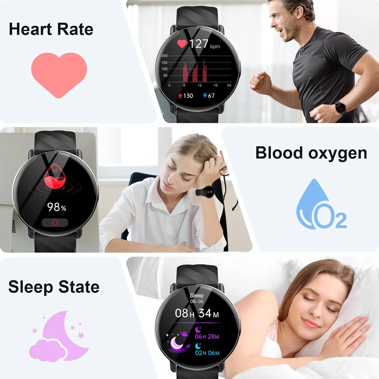 Smart Watch for Men Women with Call Text Reminder, Smartwatch 1.39" Touch Screen, Fitness Watch with Heart Rate/Sleep/Steps/Calories Monitor, 112  Sport Mode, IP68 Waterproof Activity Trackers