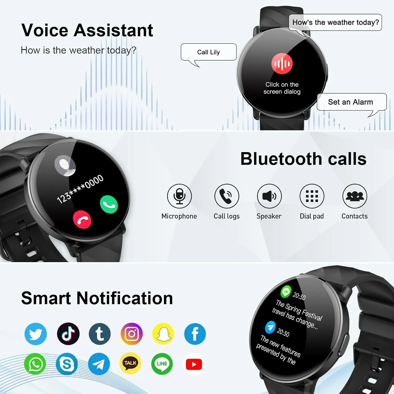 Smart Watch for Men Women with Call Text Reminder, Smartwatch 1.39" Touch Screen, Fitness Watch with Heart Rate/Sleep/Steps/Calories Monitor, 112  Sport Mode, IP68 Waterproof Activity Trackers
