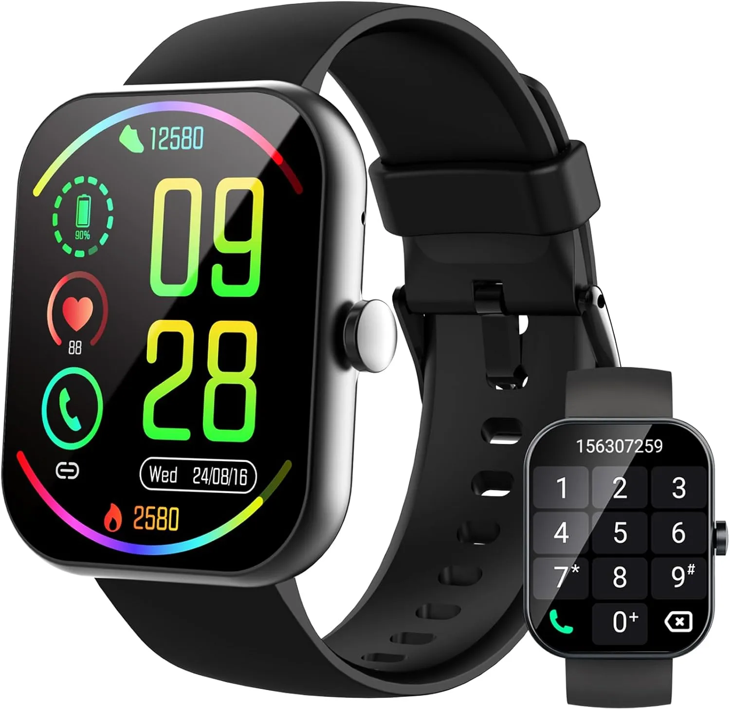 Smart Watch for Men Women(Answer/Make Calls), 1.96" HD Smartwatch, Fitness Tracker with 110  Sport Modes, IP68 Waterproof, Heart Rate/Sleep/Step Monitor, Pedometer, Activity Tracker for Android iOS