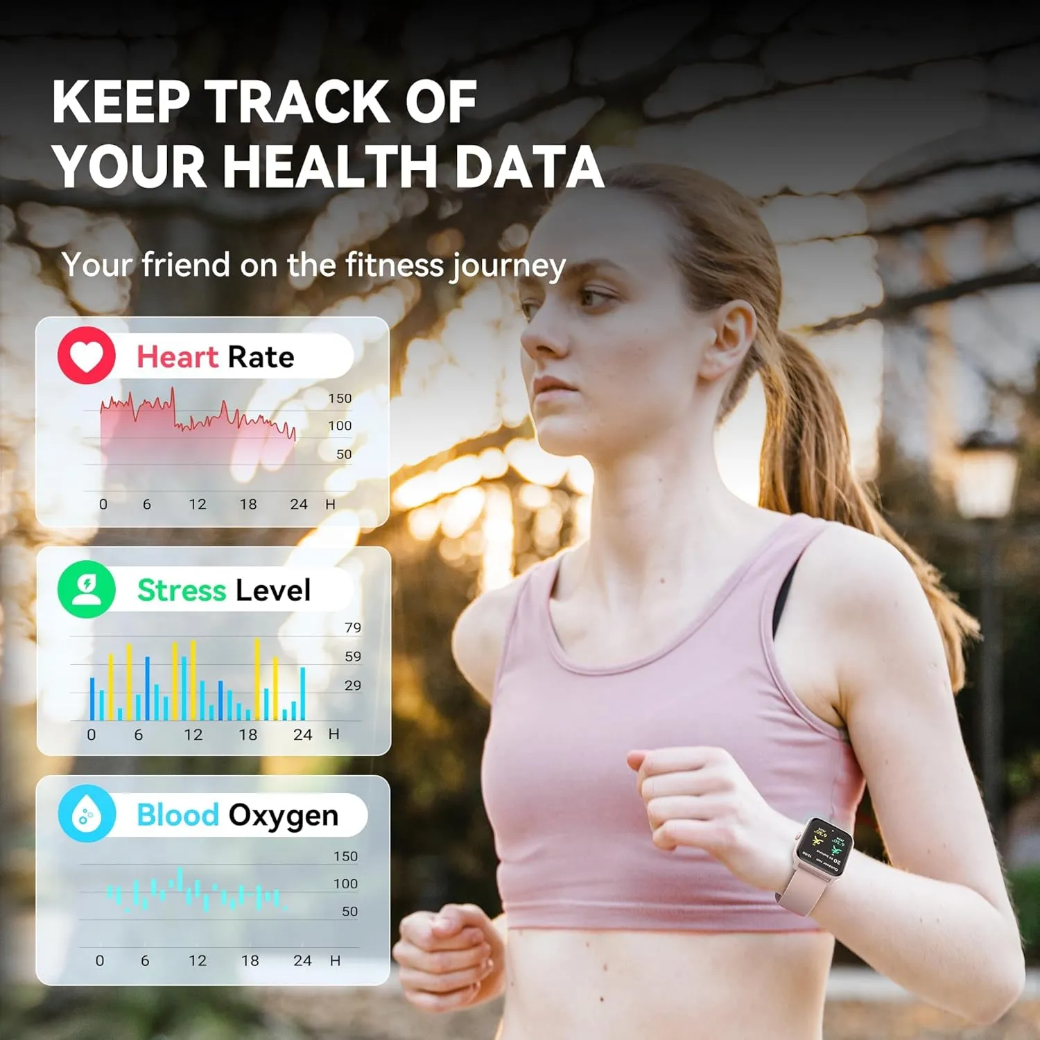 Smart Watch for Women Men, Smartwatch 1.8'' Alexa Fitness Tracker IP68 Waterproof Smart Watches for Women Compatible for Android & iOS with Bluetooth Calls, IP68 Heart Rate/Sleep/SpO2 Monitor, 110 