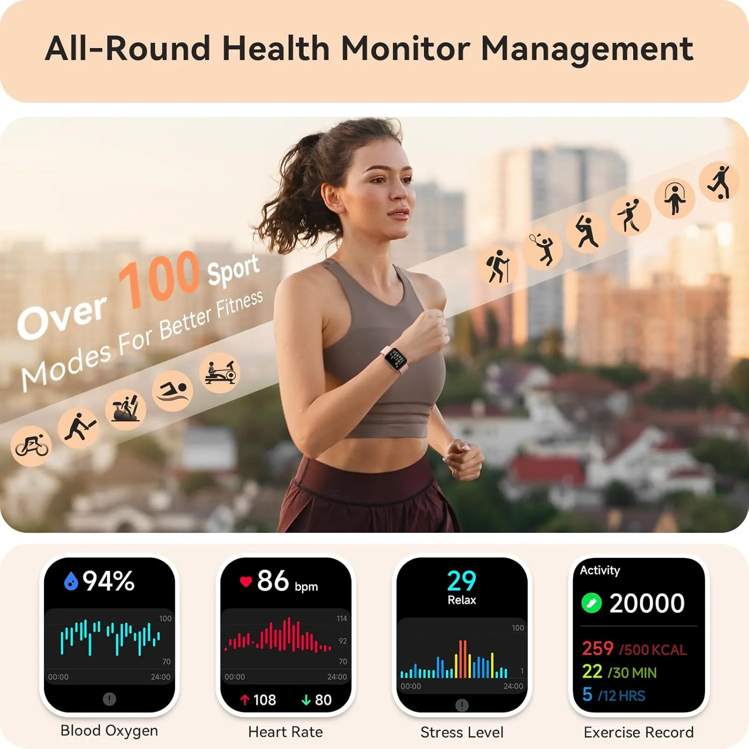 Smart Watch for Women, Smartwatch for iPhone & Android Bluetooth (Answer/Call) Built-in Alexa, 1.91" HD Fitness Tracker with 105  Sport Modes, IP68 Waterproof, Sleep/Heart Rate/SpO2/Stress Monitor