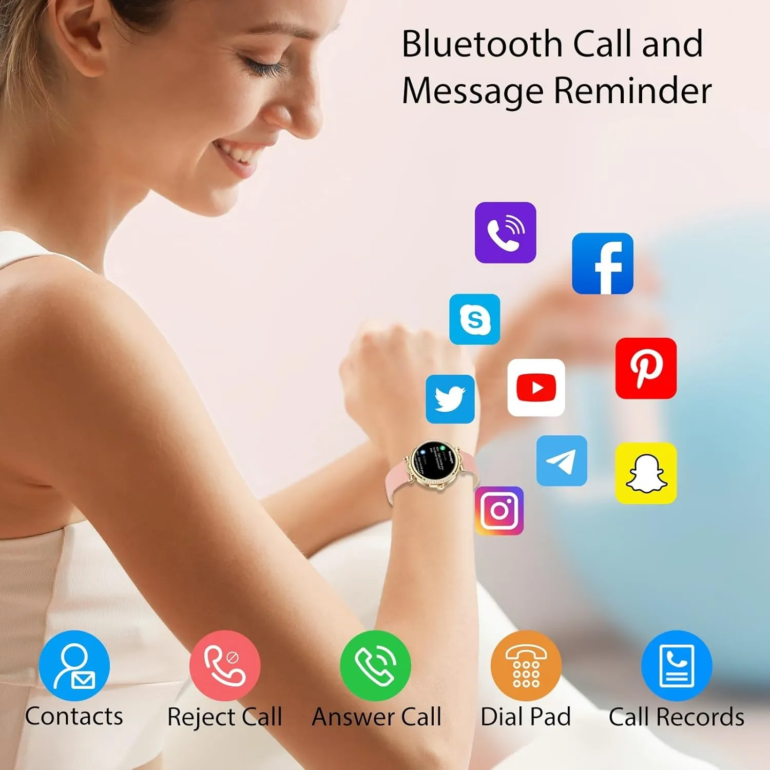 Smart Watches for Women (Answer/Make Calls), Fitness Watch with Heart Rate, Blood Oxygen, Sleep Tracker, Step Tracker, IP68 Waterproof Fitness Tracker, Smart Watch for Women for iPhone & Android