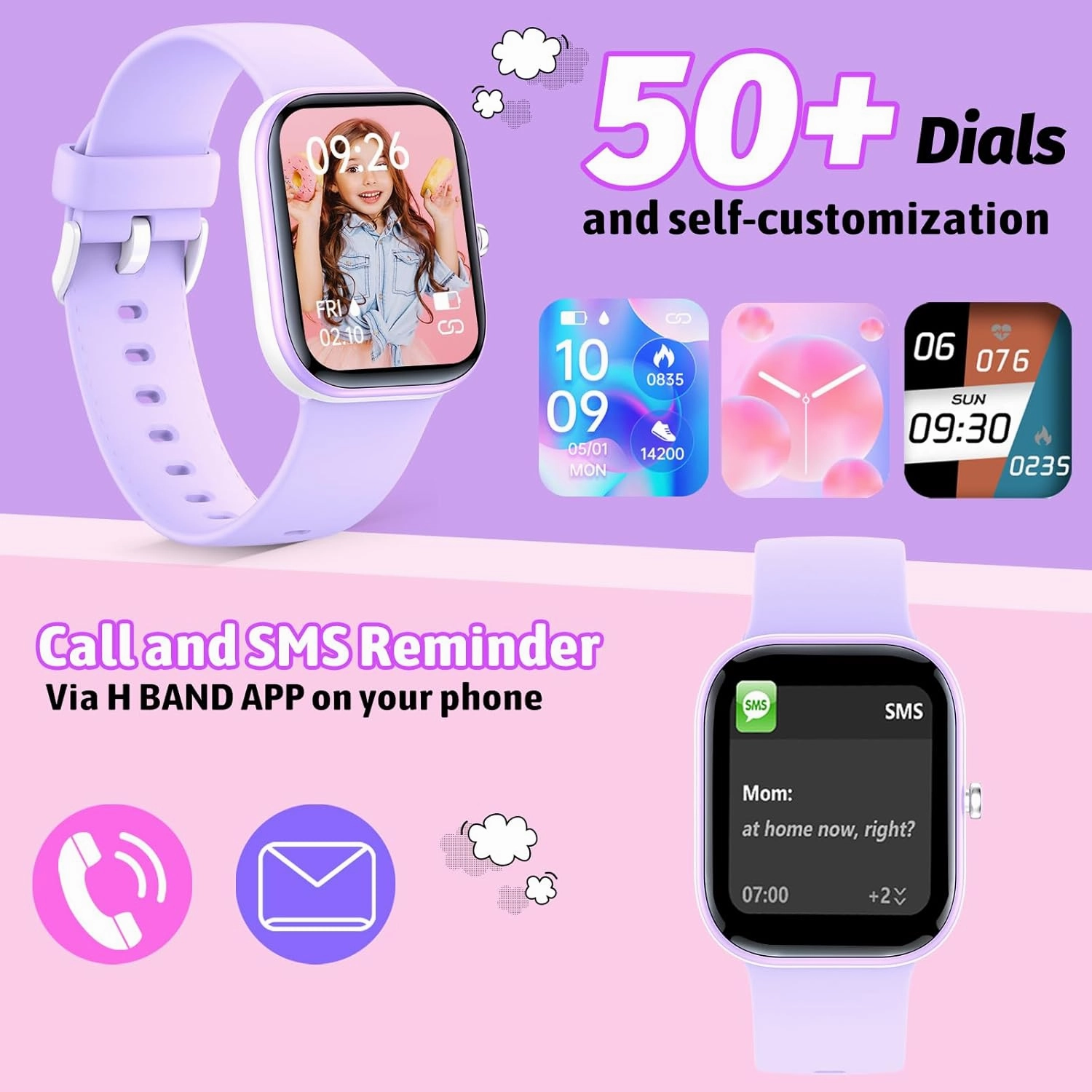 Smart Kids Watch with Fitness Tracker No Phone/APP Needed,19 Sport Mode,1.5" DIY Dial,IP68 Waterproof,Sleep Monitor,Pedometers,Heart Rate,Great Birthday Gift for Boys Girls Teens 6-14 year Olds