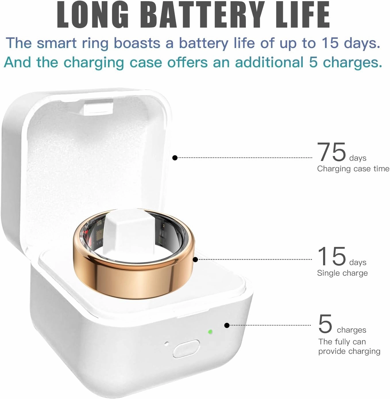 Smart Ring Health Tracker for Women Men, Sleep Tracker with Heart Rate and Blood Oxygen, Fitness Ring for Activity Monitoring, 15 Days Battery, No Subscription, Titanium Alloy (Black, #9)