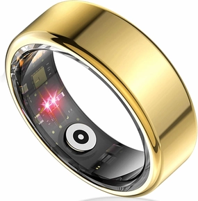 Smart Ring Health Tracker for Women Men, Sleep Tracker with Heart Rate and Blood Oxygen, Fitness Ring for Activity Monitoring, 15 Days Battery, No Subscription, Titanium Alloy (Gold, #11)
