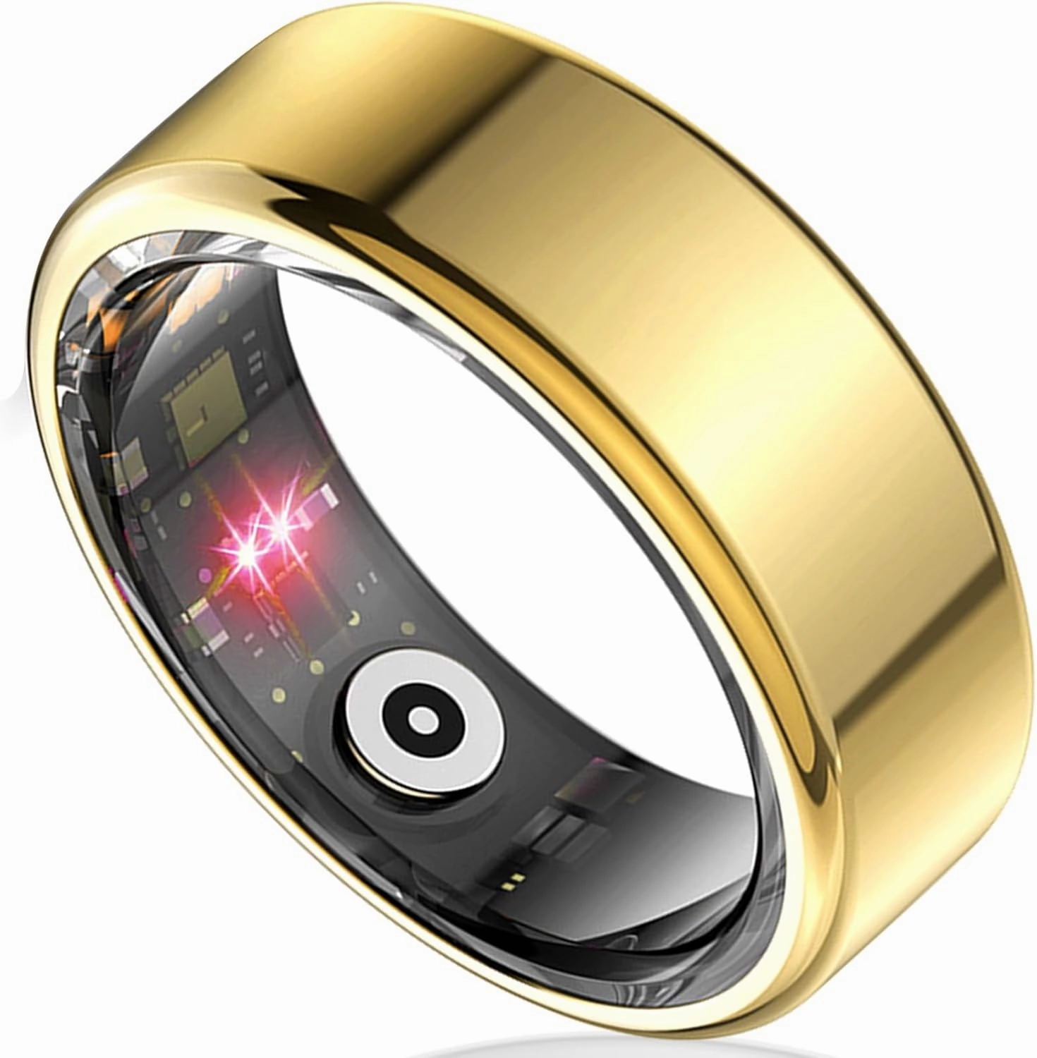 Smart Ring Health Tracker for Women Men, Sleep Tracker with Heart Rate and Blood Oxygen, Fitness Ring for Activity Monitoring, 15 Days Battery, No Subscription, Titanium Alloy (Gold, #11)