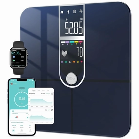 Smart Scales for Body Weight, Dual Screen Display Digital Bathroom Scale High Accuracy Analyze 17 Body Composition Metrics Weight Watchers Scale for Body Weight Fat