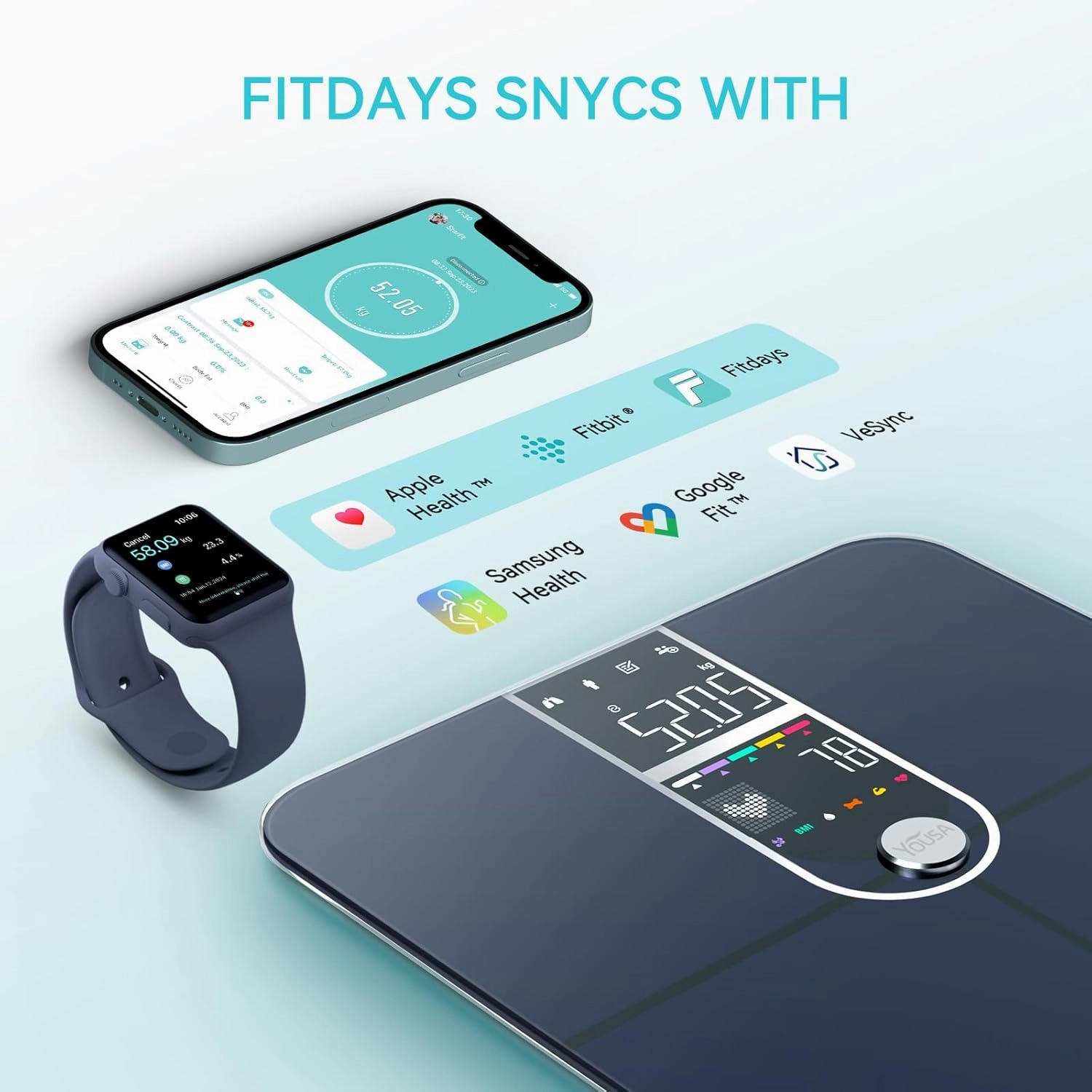 Smart Scales for Body Weight, Dual Screen Display Digital Bathroom Scale High Accuracy Analyze 17 Body Composition Metrics Weight Watchers Scale for Body Weight Fat