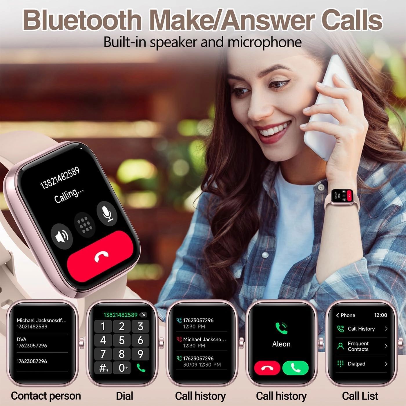 Smart Watch for Men Women with Bluetooth Call,Alexa Built-in Smartwatch,1.83"DIY Dial Fitness Watch with Sleep Heart Rate SpO2 Monitor,100  Sport Mode,IP68 Waterproof Watch Compatible with Android iOS