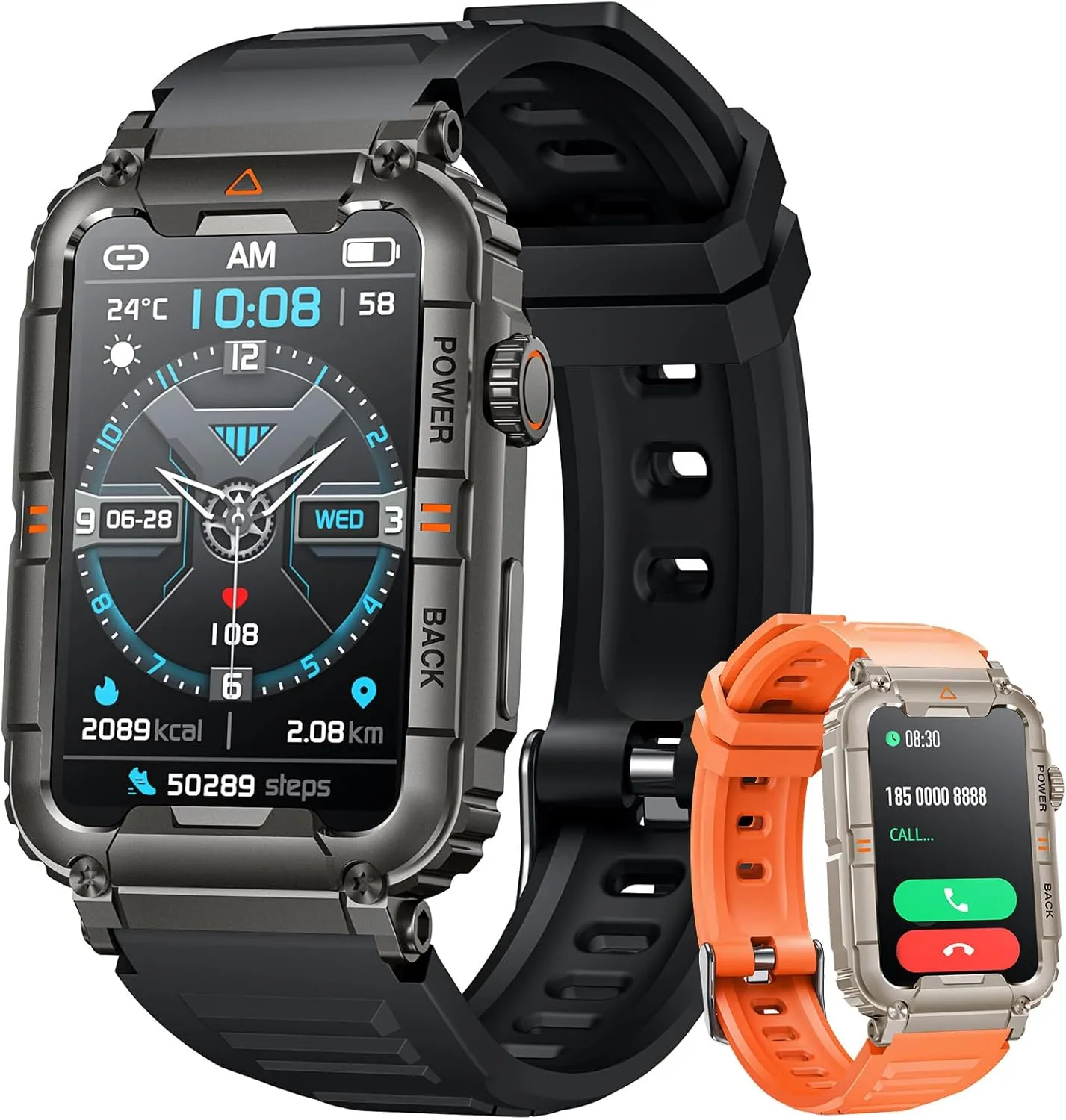 Smartwatch for Men Fitness Tracker Watch: Smart Watch with Answer/Make Call Heart Rate Blood Pressure Sleep Monitor Step Counter 100  Sports Modes Waterproof 1.57" Activity Trackers for Android iOS